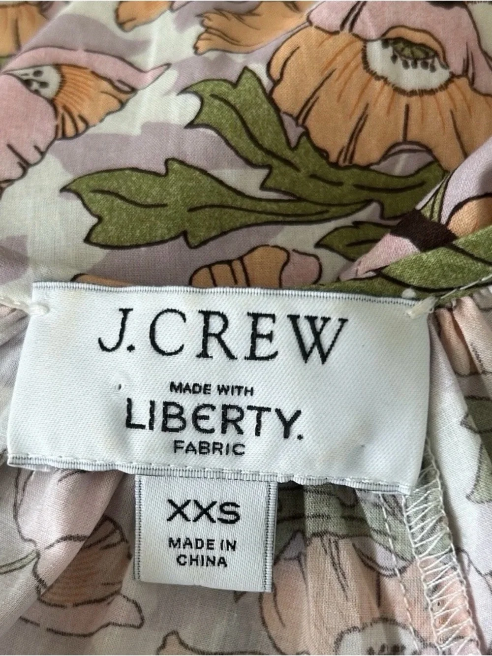 J.Crew Liberty Fabric Floral SmockedMini Dress XXS XS S Long Sleeve Cottagecore